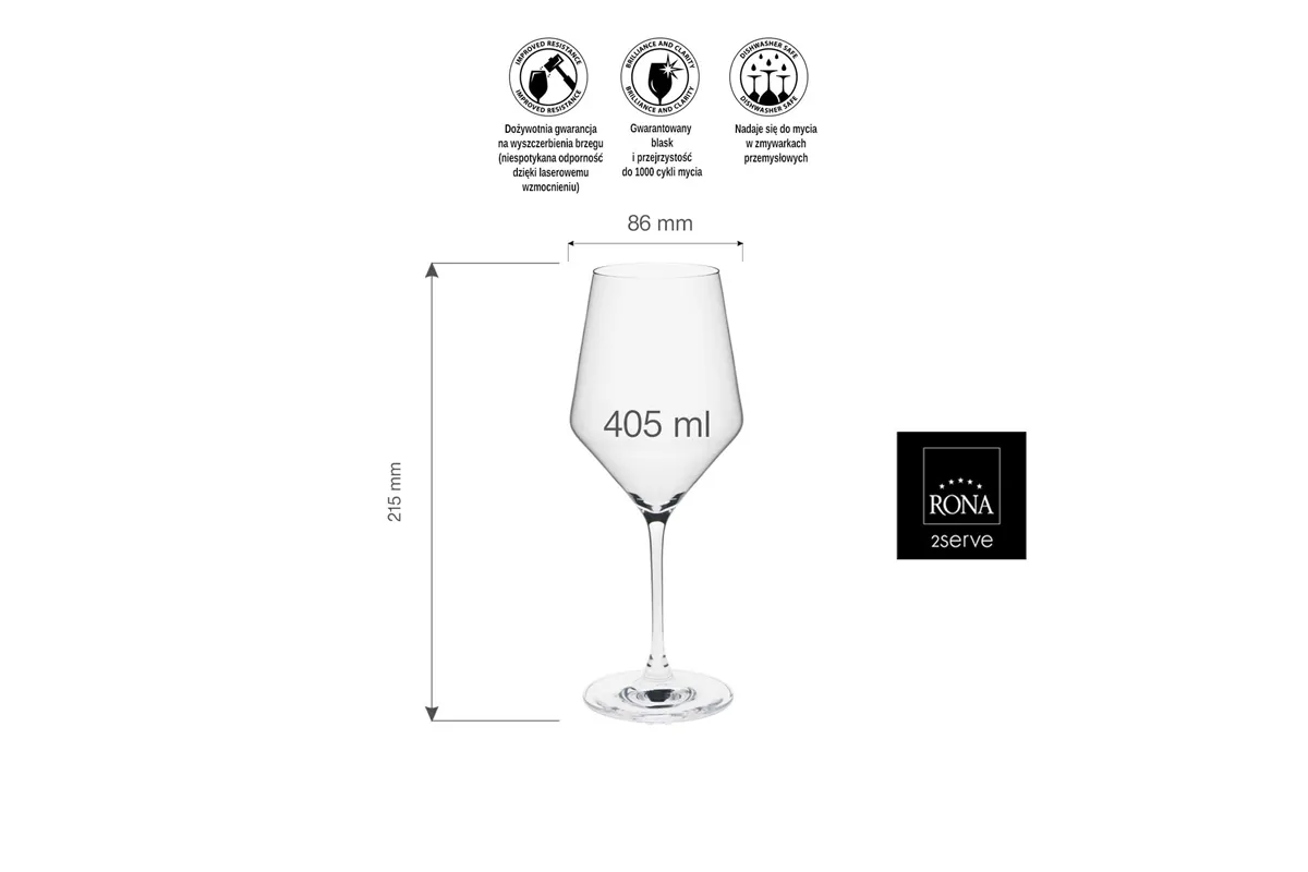 Kieliszek do wina Edge, 405ml RONA 68290200