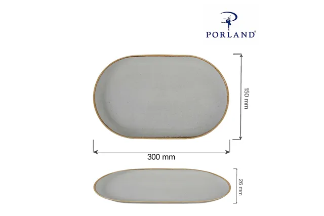 Półmisek owalny Ashen 300x150 mm Porland 04ALM001954