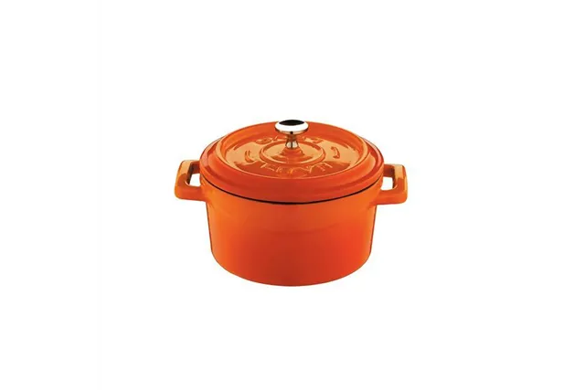 Mini garnek żeliwny (O)10cm, pomarańczowy LAVA 832127