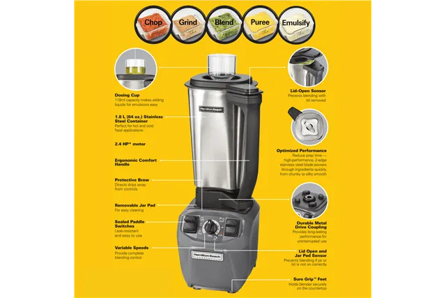 Blender kuchenny HBF510S-CE Expeditor™ z dzbankiem ze stali nierdzewnej 1.8l, Hamilton Beach Commercial Hamilton Beach Commercia