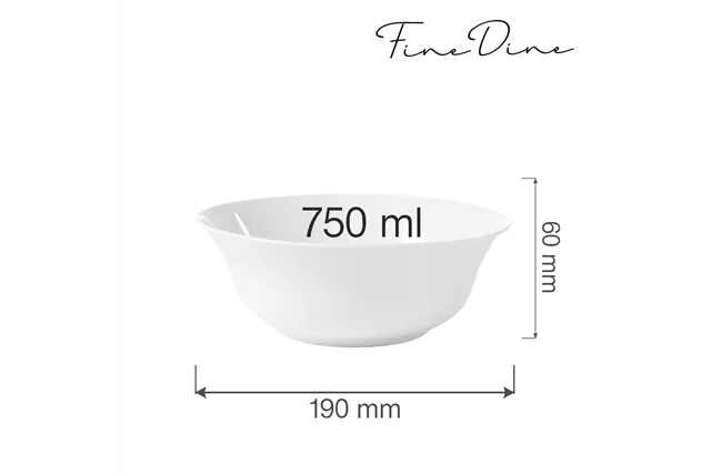 Miska Bianco 750 ml, 190 mm Fine Dine 770115