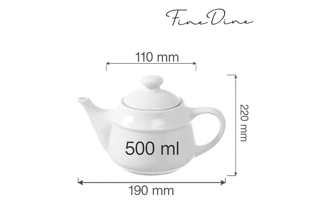 Dzbanek do herbaty Bianco 500 ml Fine Dine 799314