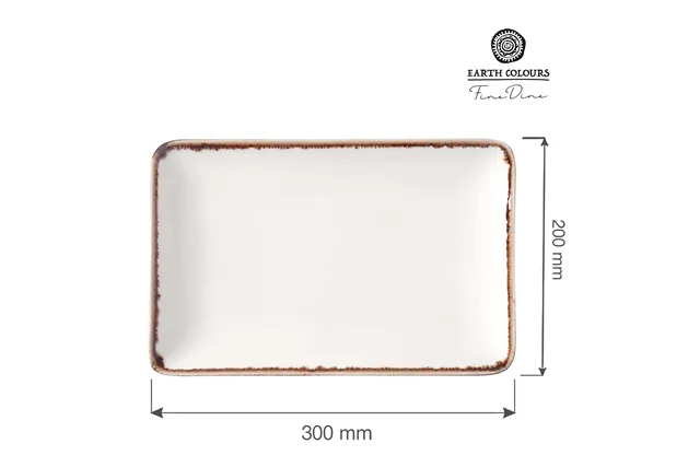 Talerz prostokątny Vanilla 300x200 mm Fine Dine 781197
