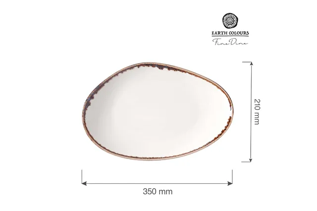Talerz o organicznym kształcie Vanilla 350x210 mm Fine Dine 781227