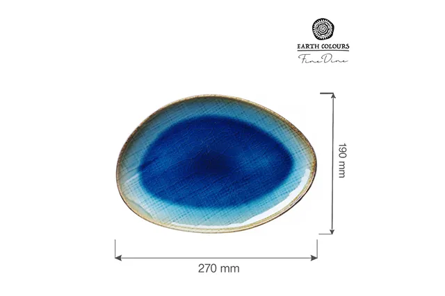 Talerz o organicznym kształcie Lazur, 270x190mm Fine Dine 769799