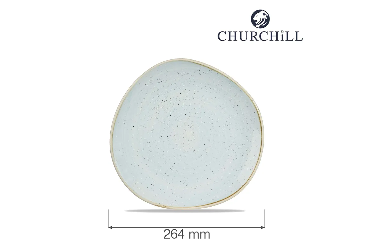 Talerz płytki o organicznym kształcie Stonecast Duck Egg Blu 264 mm Churchill SDESOG101