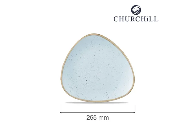 Talerz trójkątny Stonecast Duck Egg Blue 265 mm Churchill SDESTR101