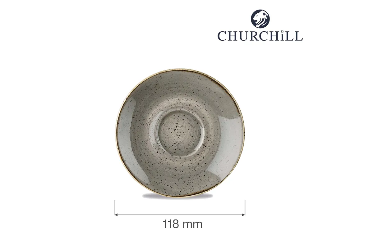 Spodek espresso Stonecast Peppercorn Grey 118 mm Churchill SPGSESS1