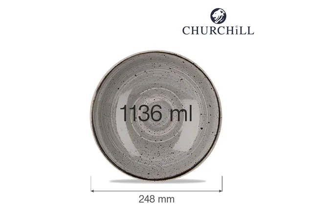 Miska coupe Stonecast Peppercorn Grey 1136 ml Churchill SPGSEVB91