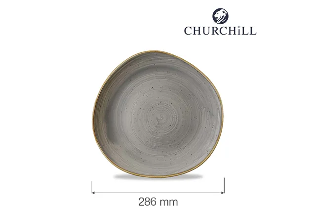 Talerz płytki o organicznym ksztalcie Stonecast Peppercorn Grey 286 mm Churchill SPGSOG111