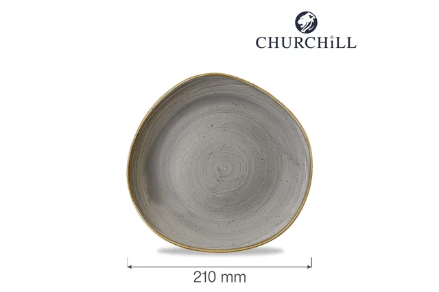 Talerz płytki o organicznym ksztalcie Stonecast Peppercorn Grey 210 mm Churchill SPGSOG81