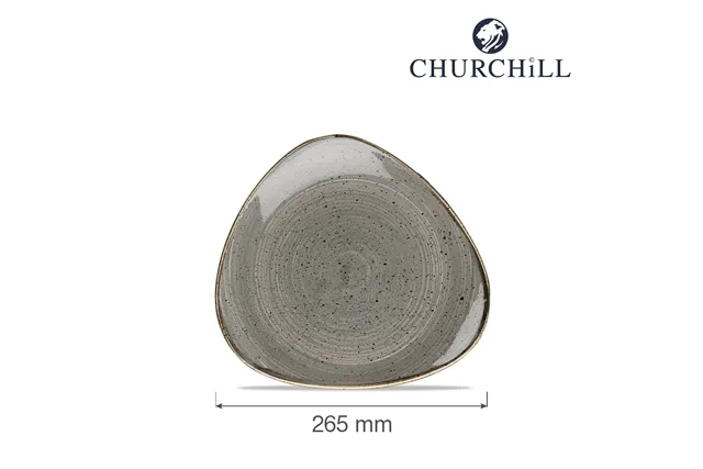 Talerz trójkątny Stonecast Peppercorn Grey 265 mm Churchill SPGSTR101