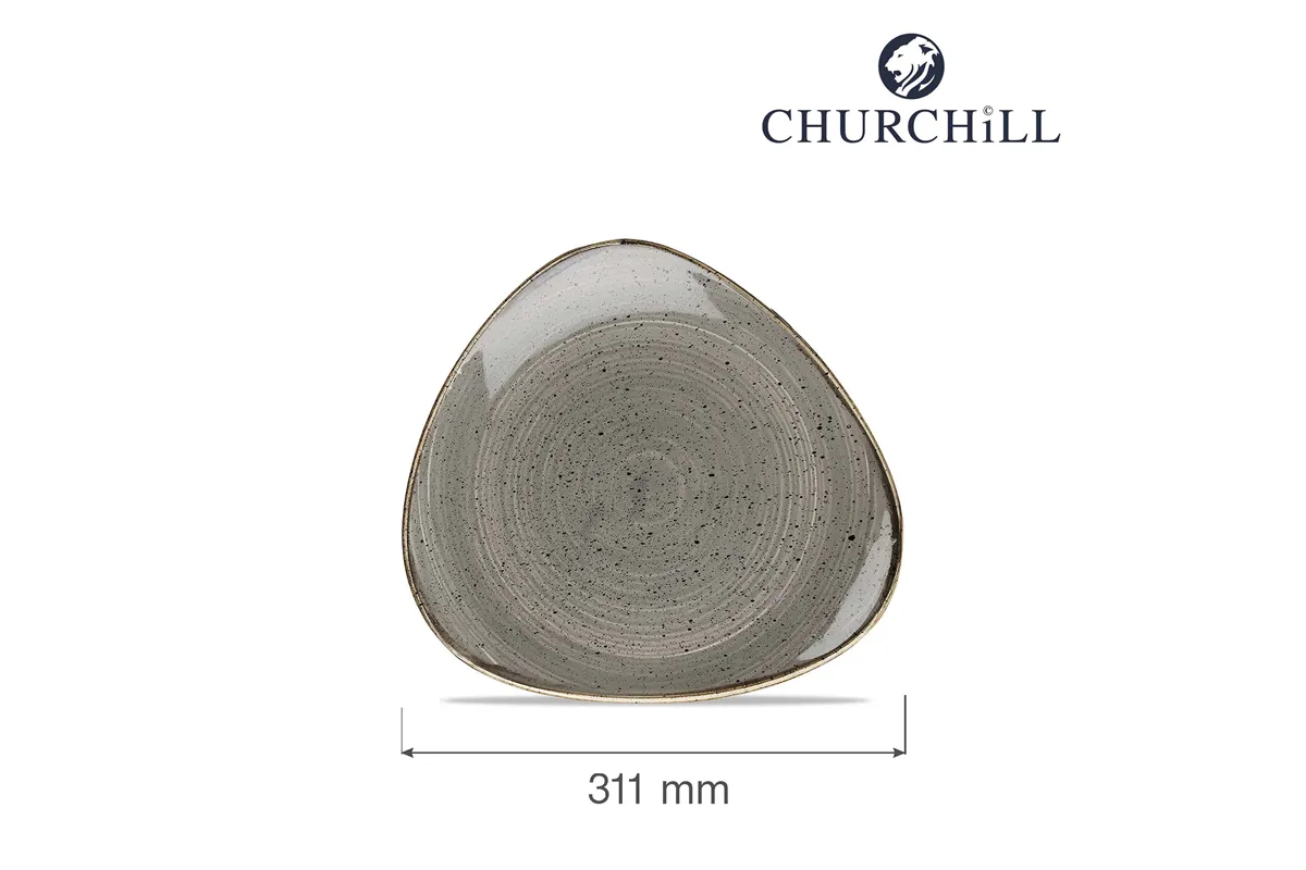 Talerz trójkątny Stonecast Peppercorn Grey 311 mm Churchill SPGSTR121