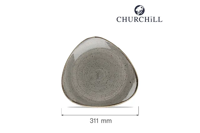 Talerz trójkątny Stonecast Peppercorn Grey 311 mm Churchill SPGSTR121