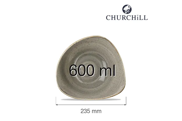 Miska trójkątna Stonecast Peppercorn Grey 600 ml Churchill SPGSTRB91