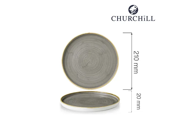 Talerz płytki z rantem Stonecast Peppercorn Grey 210 mm Churchill SPGSWP211