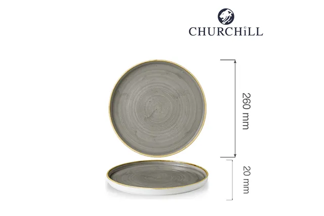 Talerz płytki z rantem Stonecast Peppercorn Grey 260 mm Churchill SPGSWP261