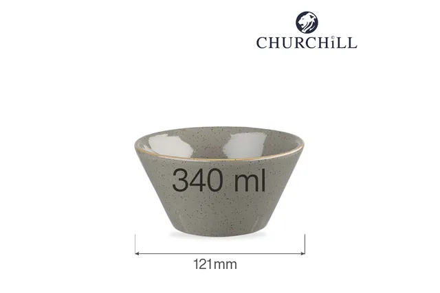Miska konikalna Stonecast Peppercorn Grey 340 ml, 121 mm Churchill SPGSZE121