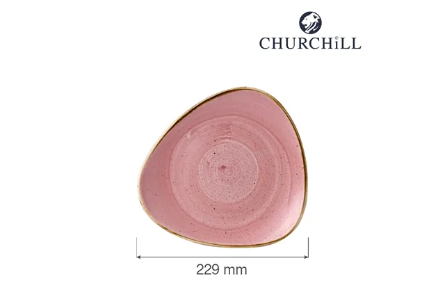 Talerz trójkątny Stonecast Petal Pink 229 mm Churchill SPPSTR91