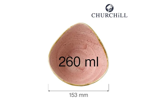 Miska trójkątna Stonecast Petal Pink 153 mm, 260 ml Churchill SPPSTRB61