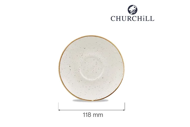 Spodek espresso Stonecast Barley White 118 mm Churchill SWHSESS1