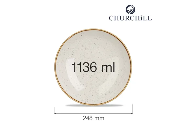 Miska coupe Stonecast Barley White 248 mm Churchill SWHSEVB91