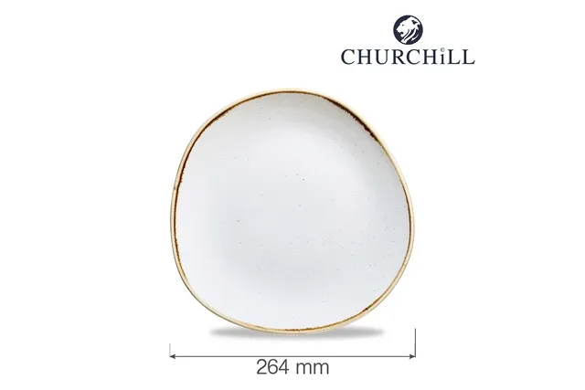 Talerz płytki o organicznym kształcie Stonecast Barley White 264 m Churchill SWHSOG101