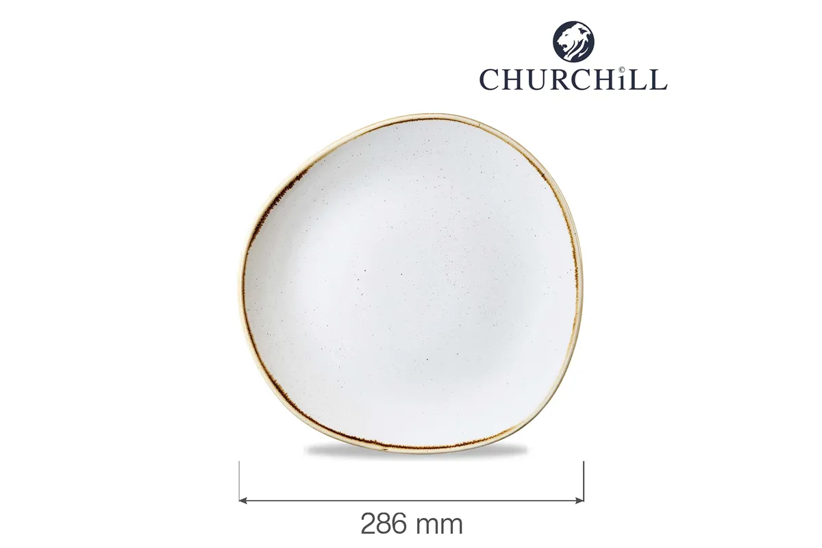 Talerz płytki o organicznym kształcie Stonecast Barley White 286 mm Churchill SWHSOG111