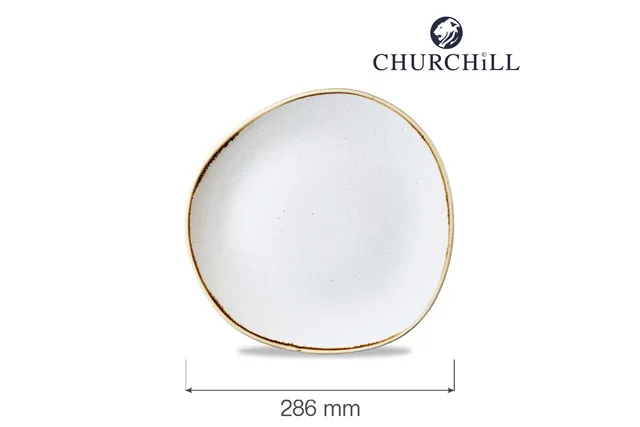 Talerz płytki o organicznym kształcie Stonecast Barley White 286 mm Churchill SWHSOG111