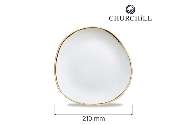 Talerz płytki o organicznym kształcie Stonecast Barley White 210 mm Churchill SWHSOG81