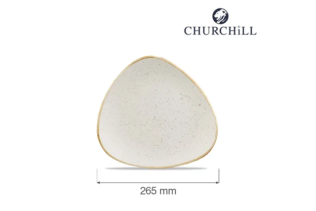 Talerz trójkątny Stonecast Barley White 265 mm Churchill SWHSTR101