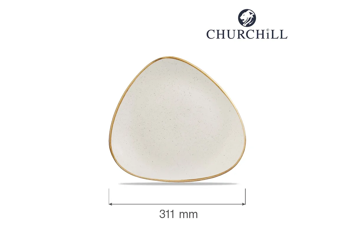 Talerz trójkątny Stonecast Barley White 311 mm Churchill SWHSTR121