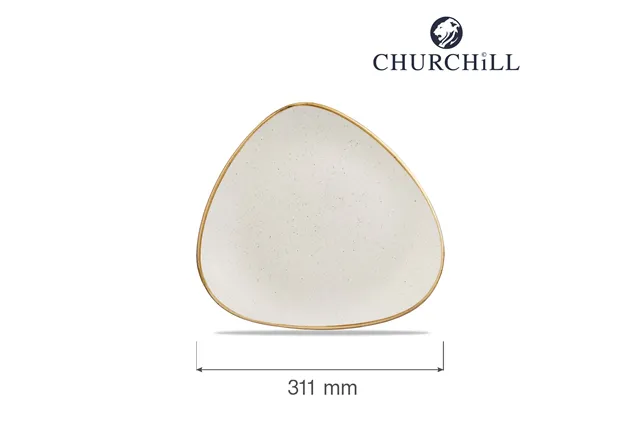 Talerz trójkątny Stonecast Barley White 311 mm Churchill SWHSTR121