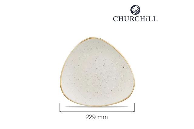 Talerz trójkątny Stonecast Barley White 229 mm Churchill SWHSTR91