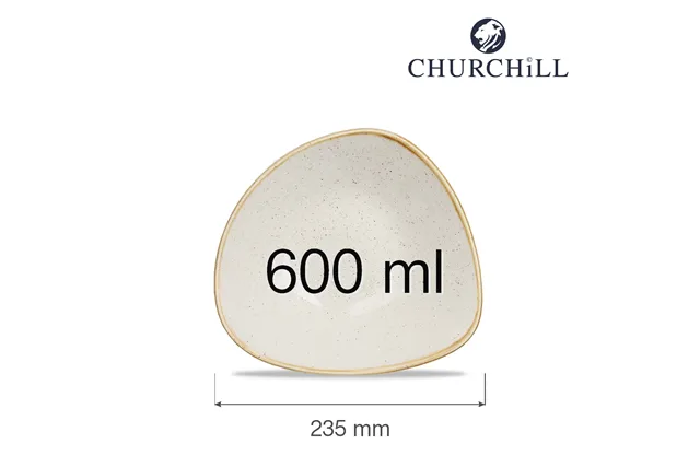 Miska trójkątna Stonecast Barley White 235 mm, 600 ml Churchill SWHSTRB91