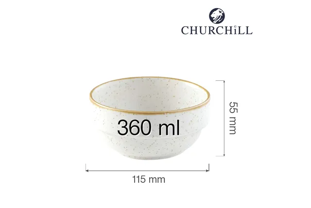 Miska sztaplowana Stonecast Barley White 115x(H)55 mm Churchill SWHSVB141