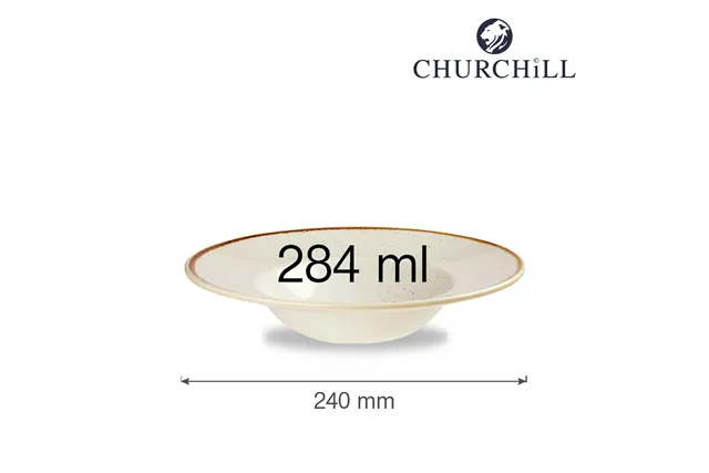 Talerz głęboki Stonecast Barley White 240 mm Churchill SWHSVWBM1