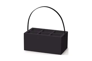 Skrzynka z uchwytem na akcesoria stołowe Madeira Black 280x180x120 mm Fine Dine 504888