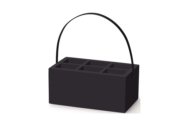 Skrzynka z uchwytem na akcesoria stołowe Madeira Black 280x180x120 mm Fine Dine 504888