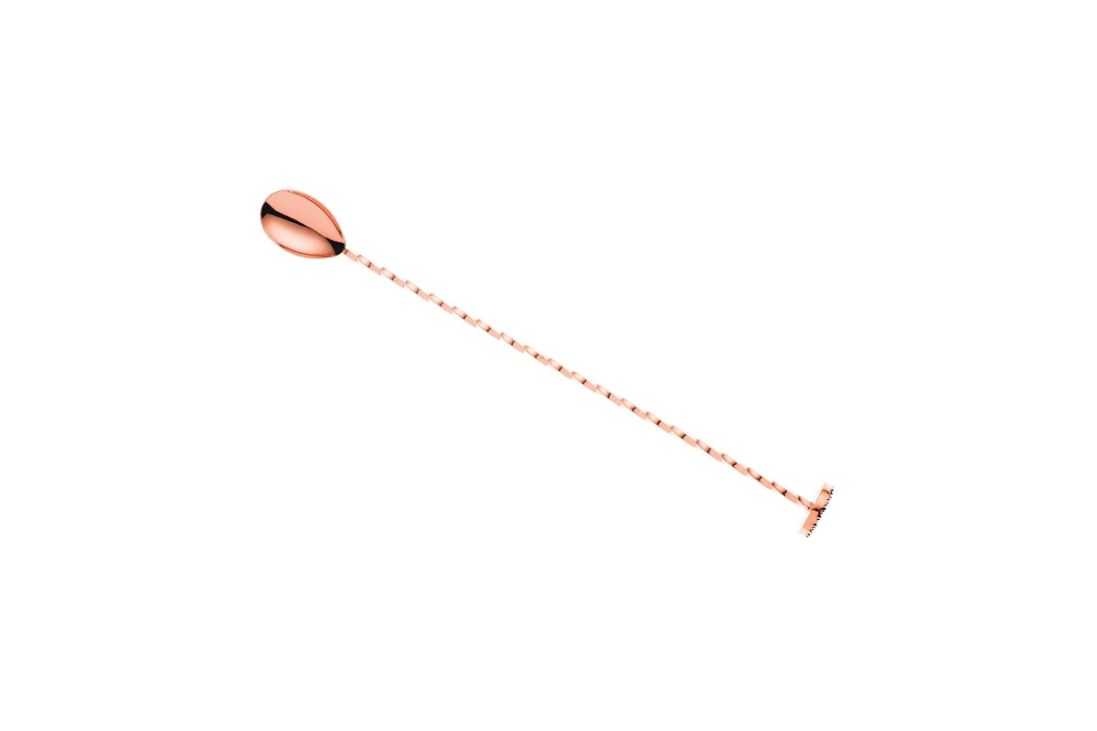 Łyżka barmańska z tłuczkiem, 300mm, miedziana, Barfly BarFly M37018CP