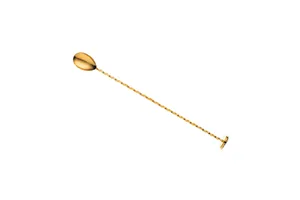Łyżka barmańska z tłuczkiem, 300mm, złota, Barfly BarFly M37018GD