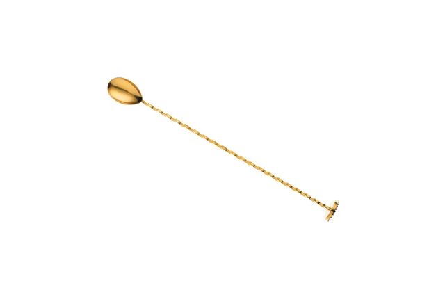 Łyżka barmańska z tłuczkiem, 300mm, złota, Barfly BarFly M37018GD