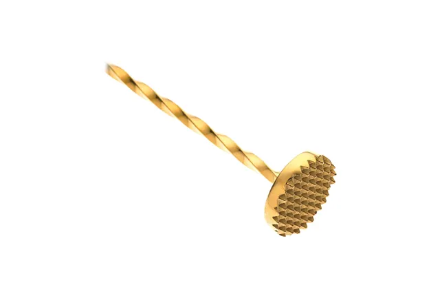 Łyżka barmańska z tłuczkiem, 300mm, złota, Barfly BarFly M37018GD