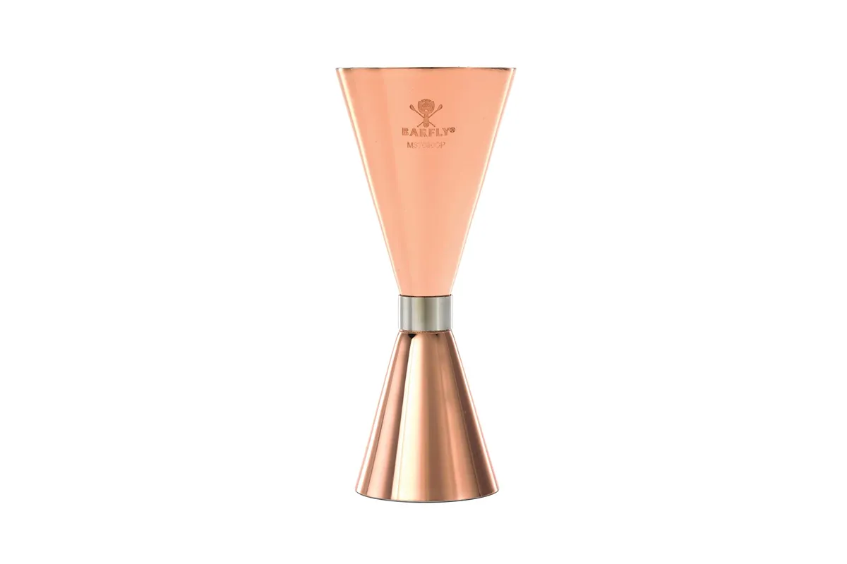 Jigger - Miarka barmańska Slim Style, 2 oz., 30/60 ml miedziana ze stalową obwódką, Barfly BarFly M37090CP