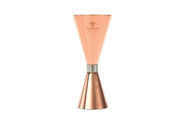 Jigger - Miarka barmańska Slim Style, 2 oz., 30/60 ml miedziana ze stalową obwódką, Barfly BarFly M37090CP