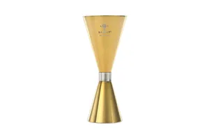 Jigger - Miarka barmańska Slim Style, 2 oz., 30/60 ml, złota ze stalową obwódką, Barfly BarFly M37090GD