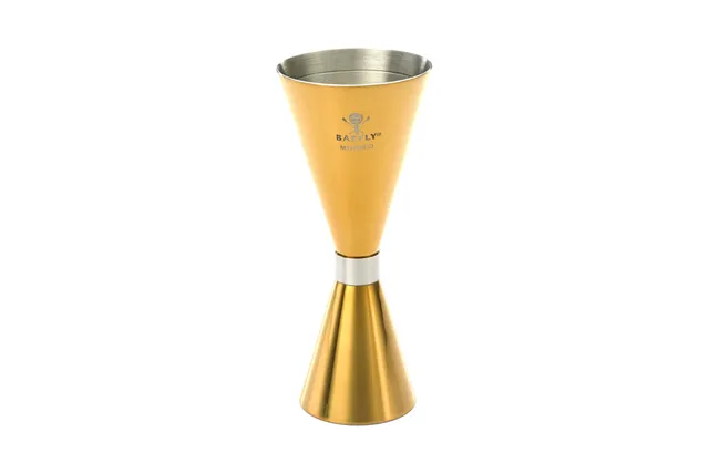 Jigger - Miarka barmańska Slim Style, 2 oz., 30/60 ml, złota ze stalową obwódką, Barfly BarFly M37090GD