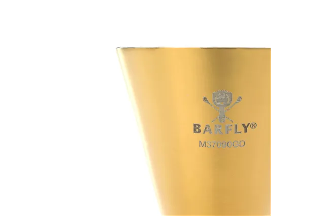 Jigger - Miarka barmańska Slim Style, 2 oz., 30/60 ml, złota ze stalową obwódką, Barfly BarFly M37090GD