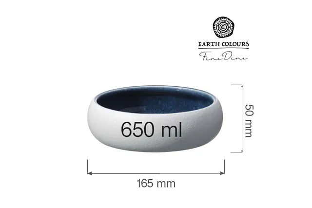 Miska Goro White Blue 165 mm, 650 ml Fine Dine 768624