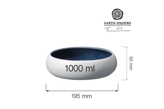 Miska Goro White Blue 195 mm, 1000 ml Fine Dine 768631